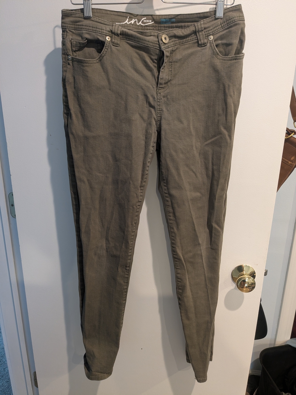 INC International Concepts Olive Slim Denim Pants